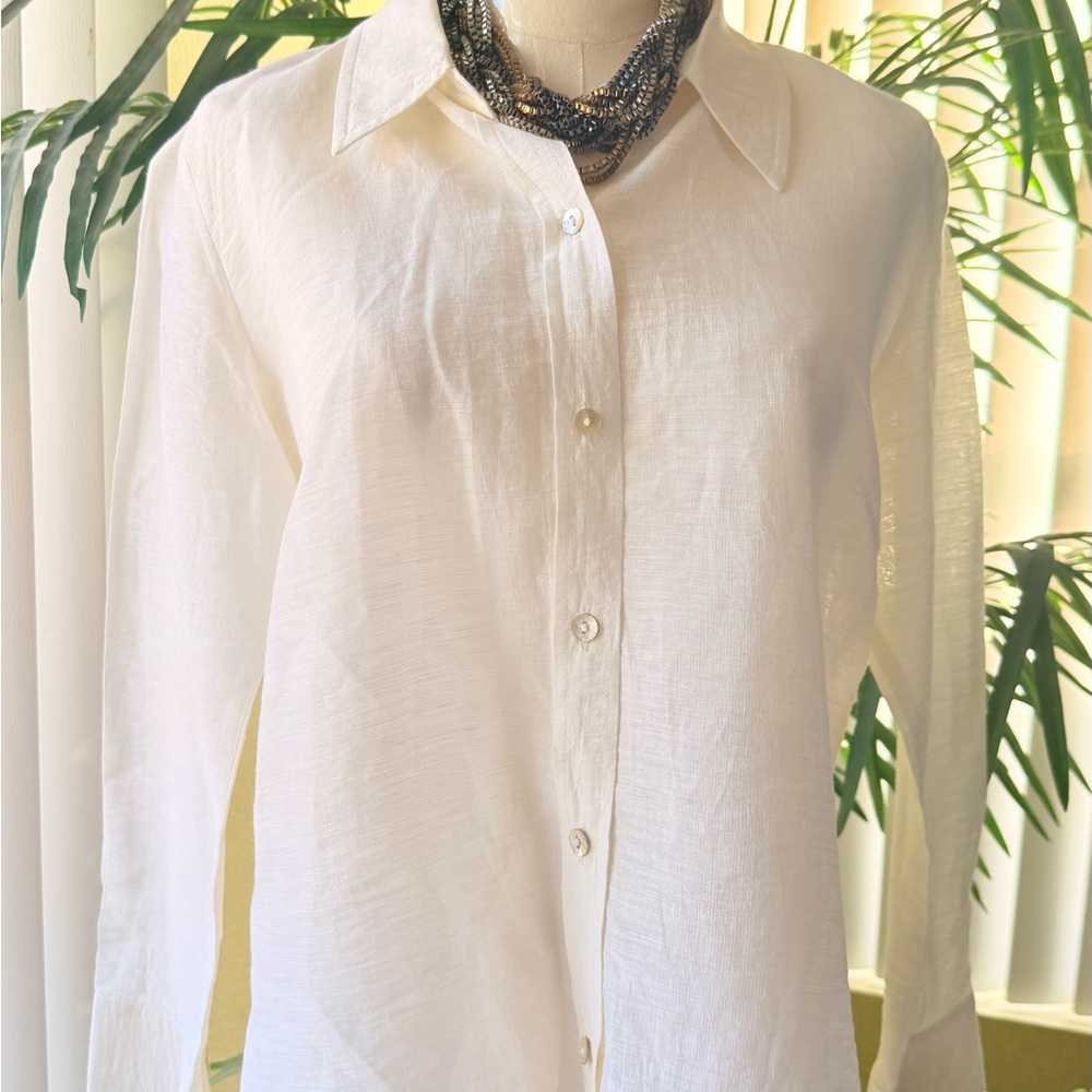 Sigrid Olsen White Button Down Shirt